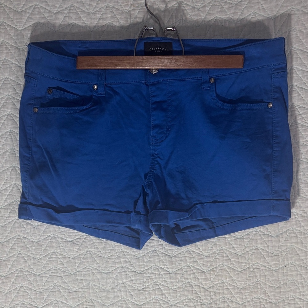 Celebrity Pink Royal Blue Rolled Hem Shorts